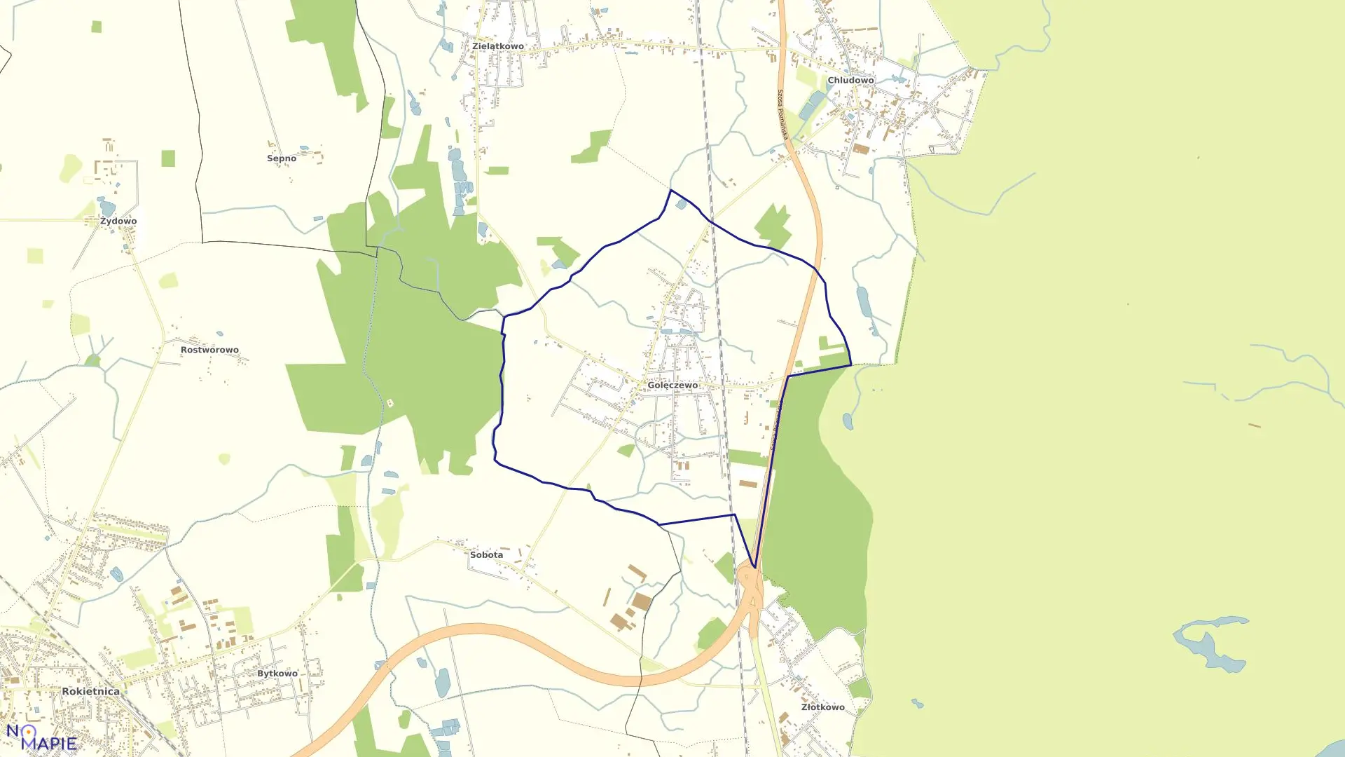 Mapa obrębu GOLĘCZEWO w gminie Suchy Las