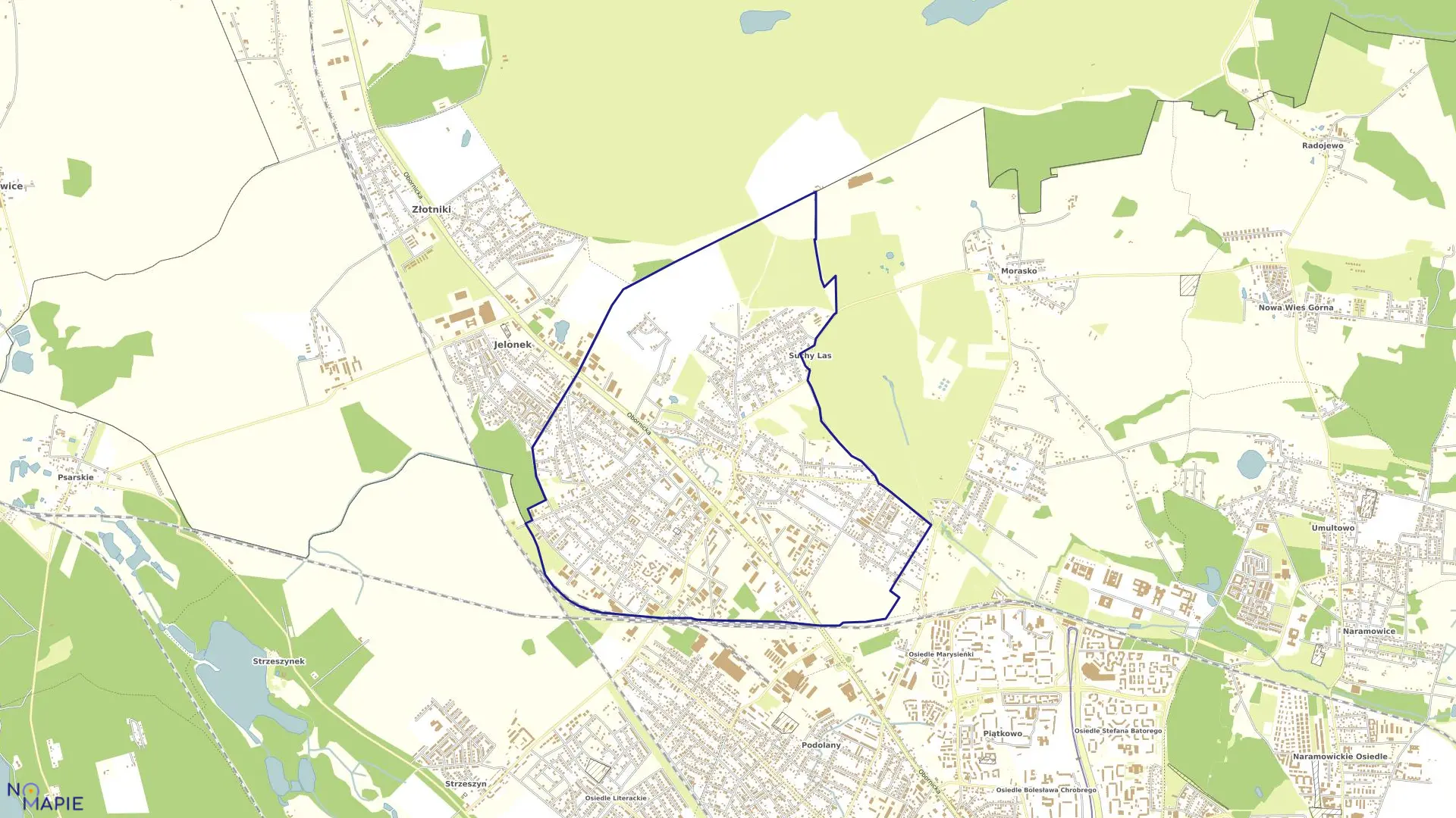Mapa obrębu SUCHY LAS w gminie Suchy Las